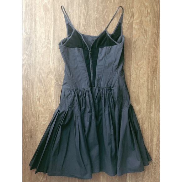 Zac Posen Gray Black Corset Bustier Dress SZ 8 6 - Picture 7 of 8